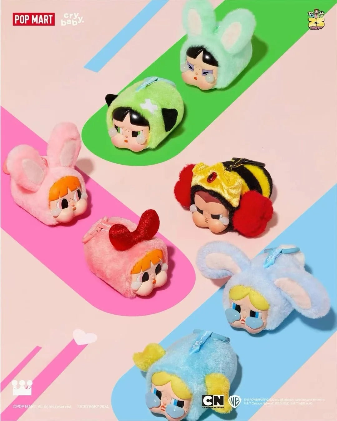 Powerpuff Girls series POPMART CRYBABY Vinyl Face plush blind box